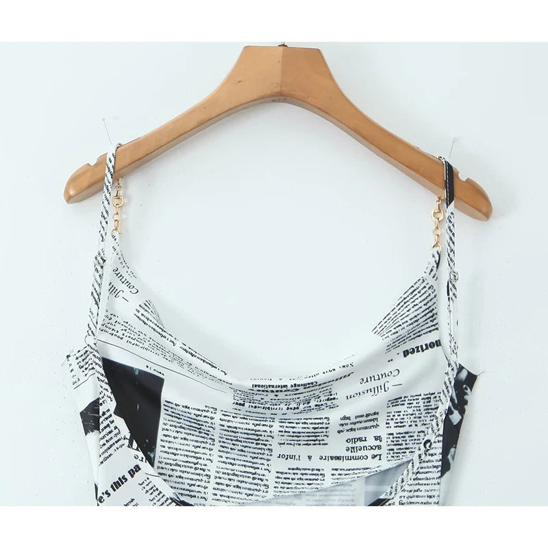 ILLUSION Newspaper Dress-dress-SAINT CHIC