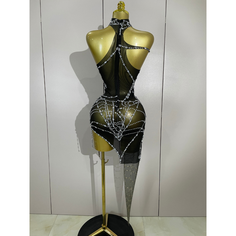 NIGHTFALL WEB Mini Dress-dress-SAINT CHIC