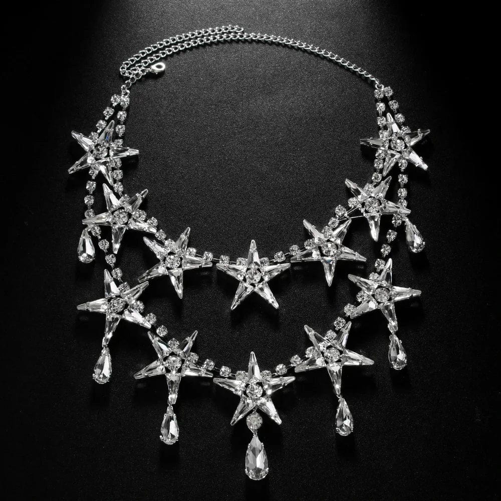 OPULENT Star Choker Necklace – Crystal Drop Statement Piece-Necklace-SAINT CHIC Image principale du produit