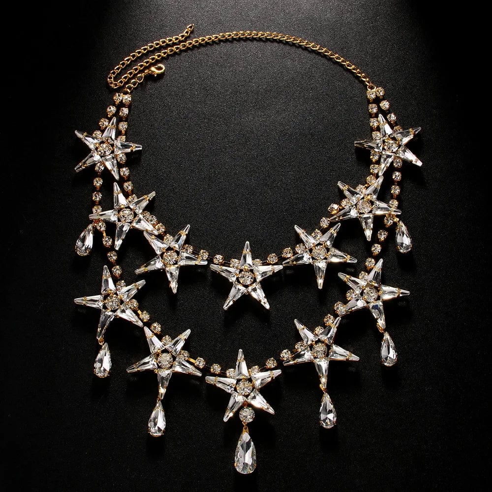 OPULENT Star Choker Necklace – Crystal Drop Statement Piece-Necklace-SAINT CHIC