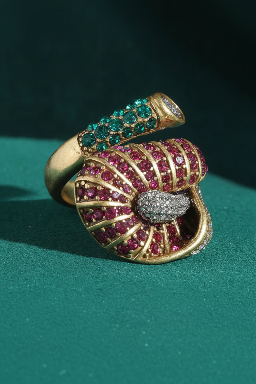 PARADISO Rhinestone Cocktail Ring-ring-SAINT CHIC Image principale du produit