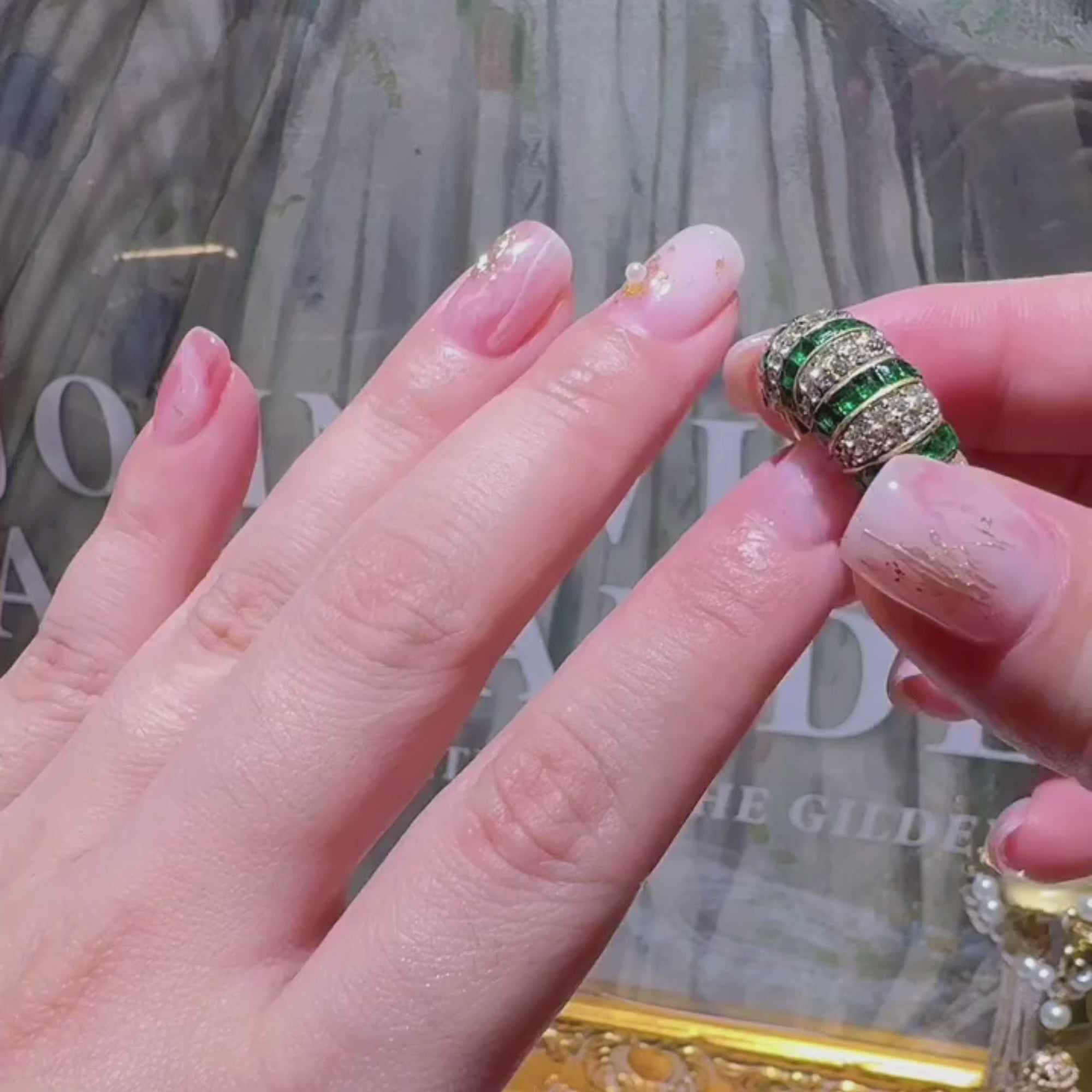 LUNA Rhinestone Horn Ring