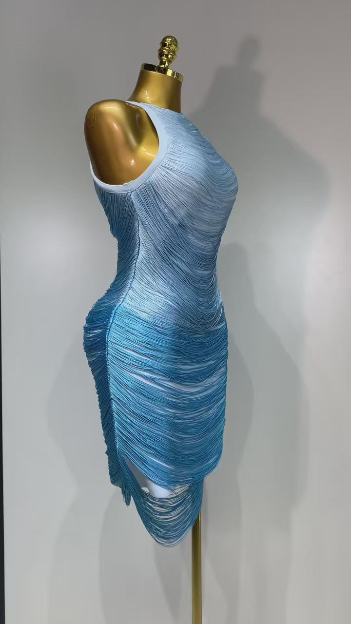 OMBRE Tassel Bandage Dress