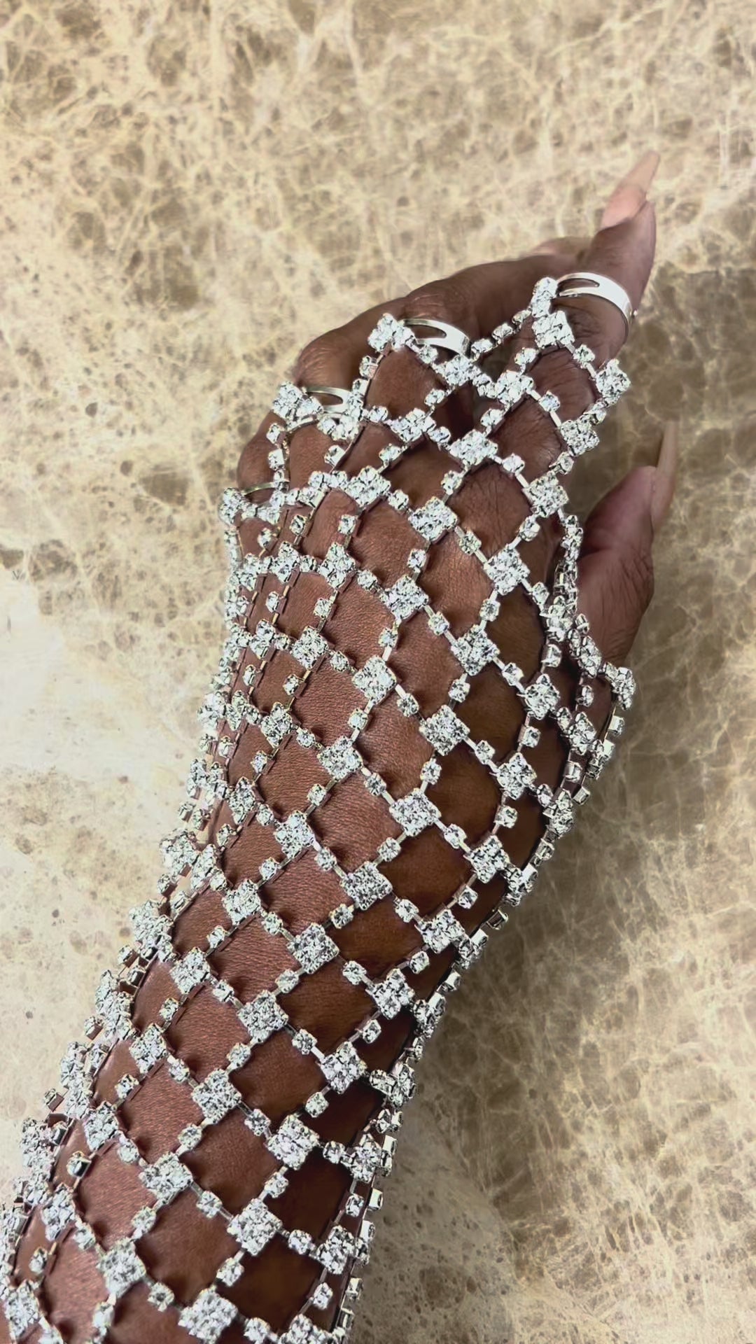 CRYSTAL Mesh Cuff Bracelet