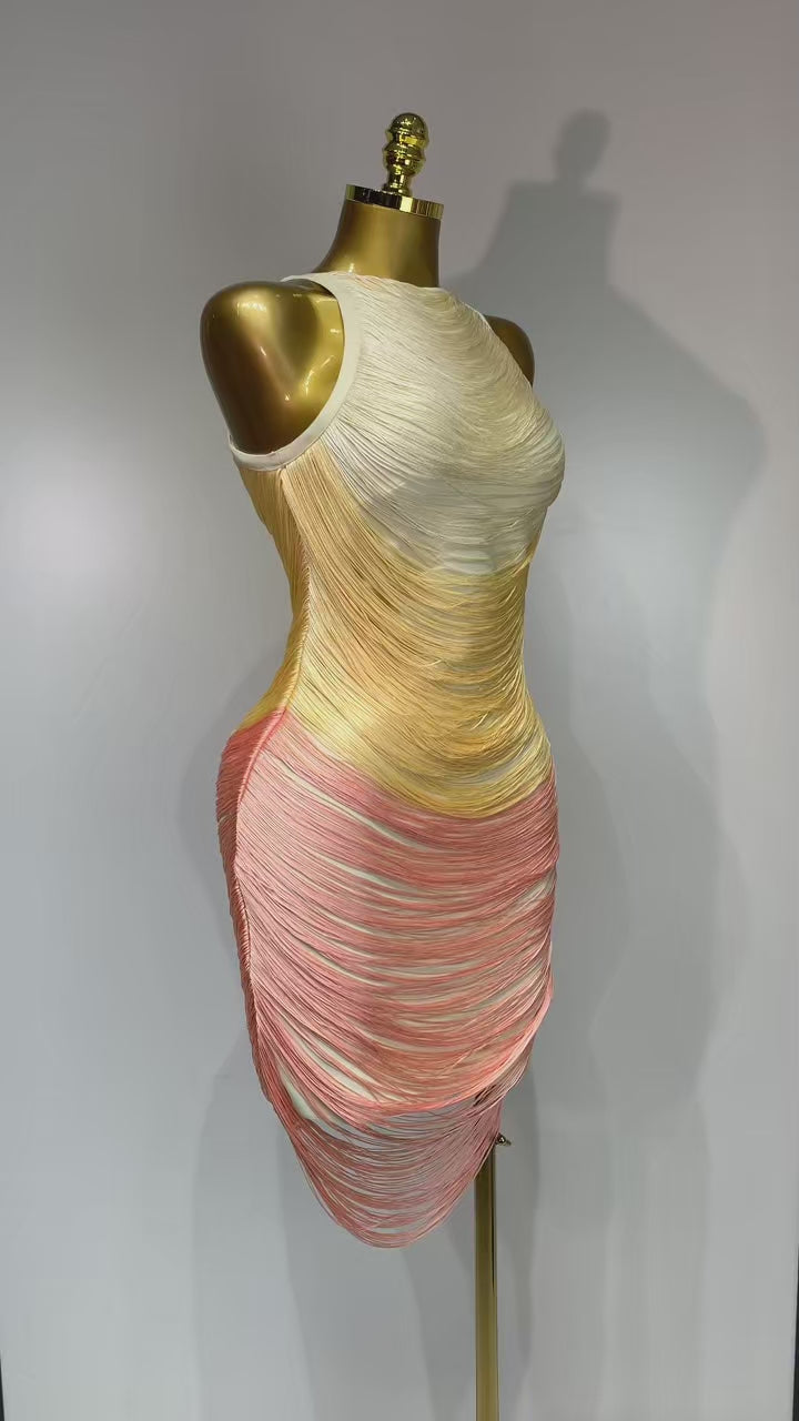 OMBRE Tassel Bandage Dress