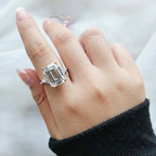 PRINCESS Emerald Cut Ring-ring-SAINT CHIC