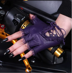 REGENCY Lace-Up Leather Driving Gloves-glove-SAINT CHIC