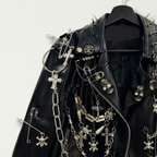 RELIC CROSS Chain Moto Jacket-jacket-SAINT CHIC