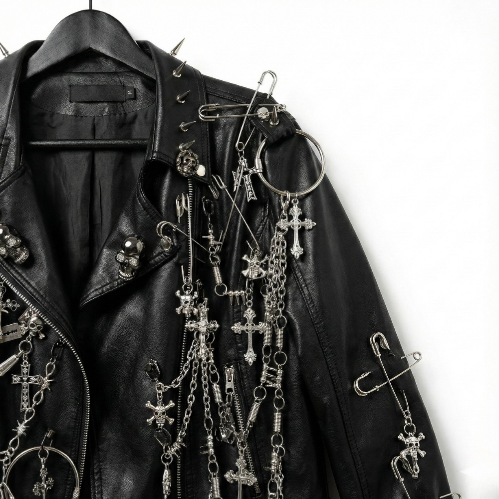 RELIC CROSS Chain Moto Jacket-jacket-SAINT CHIC