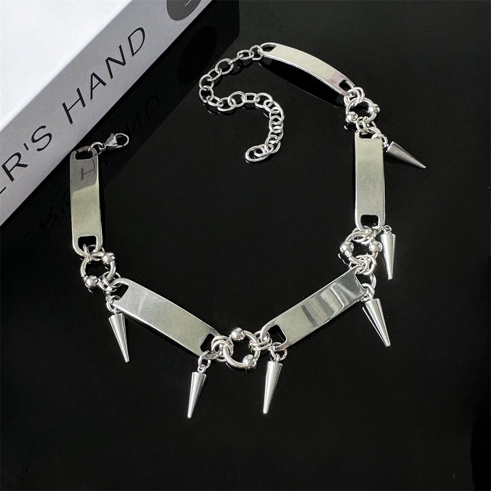 RIVETED Steel Spike Choker Necklace-SAINT CHIC