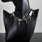 RIVETED Steel Spike Choker Necklace