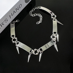RIVETED Steel Spike Choker Necklace