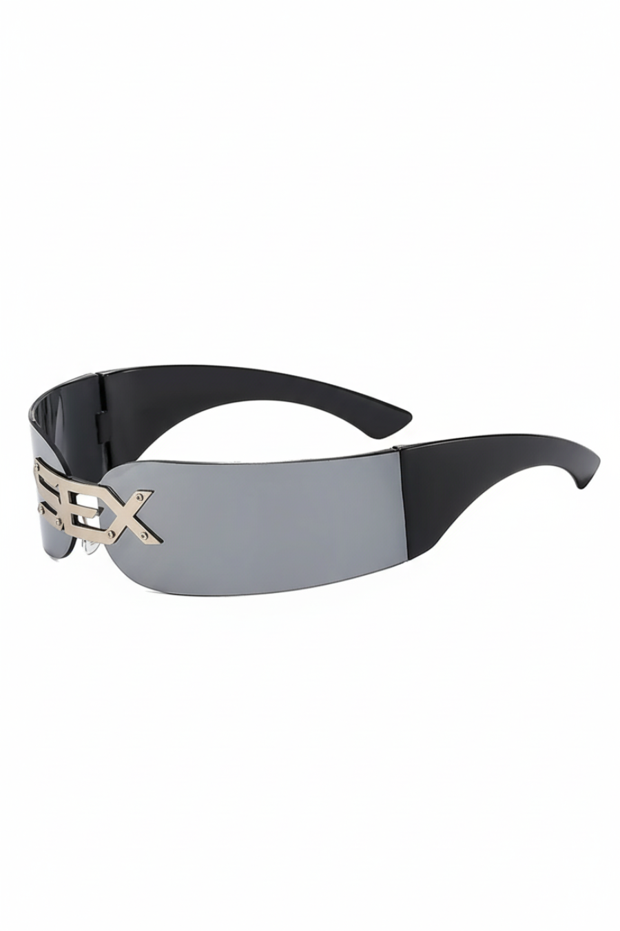 CHROMEWAVE One-Piece Shield – Sculpted Steampunk Shades