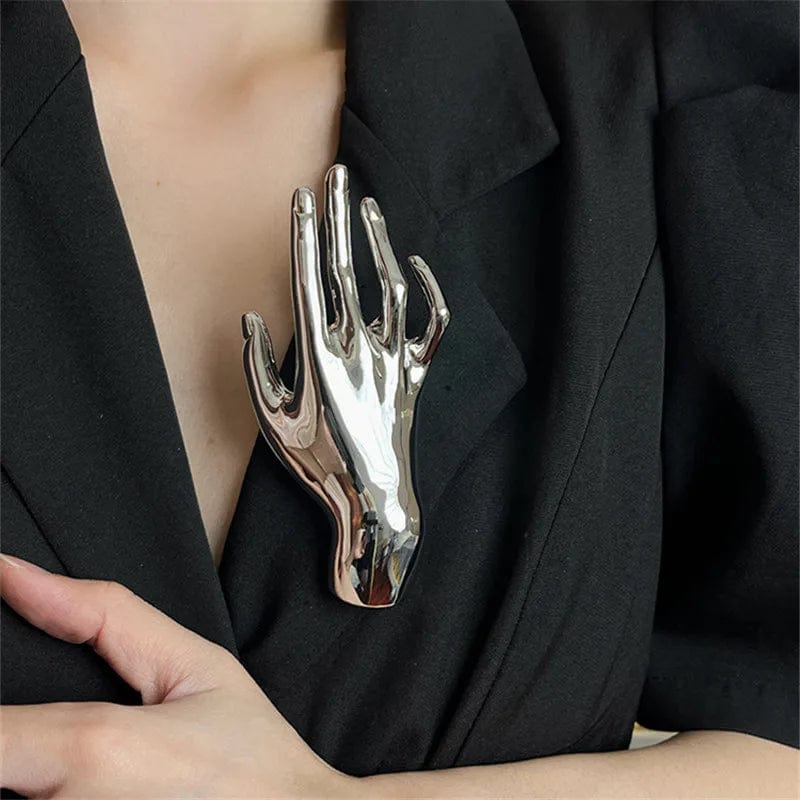 SAINT CHIC brooch SIlver Hand HANDS Pins