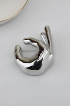 SAINT CHIC brooch Silver Pinch Fingers HANDS Pins