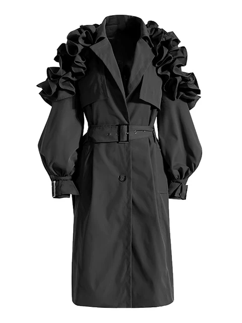 SAINT CHIC Coat Black / 40 CITY Trench Coat