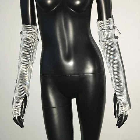 SAINT CHIC glove White / Silver GLITZY Gloves