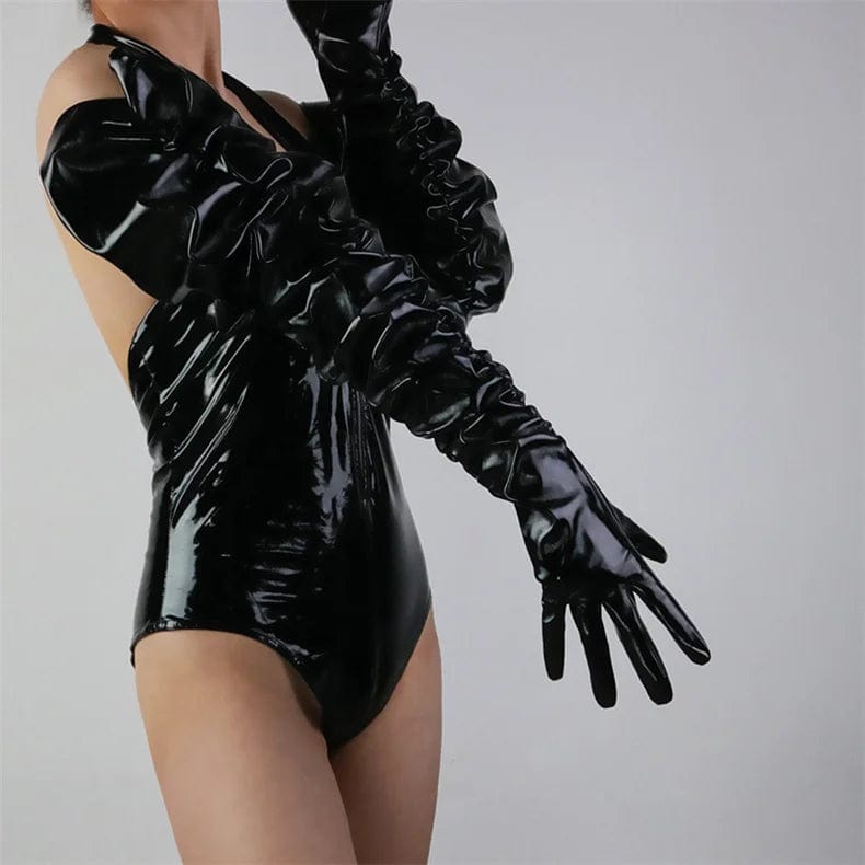 SAINT CHIC Gloves & Mittens Black GIA Ruched Gloves