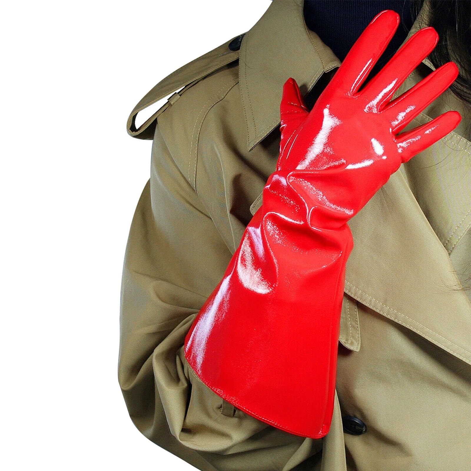 SAINT CHIC Gloves Shiny Red FIFTIES Gloves