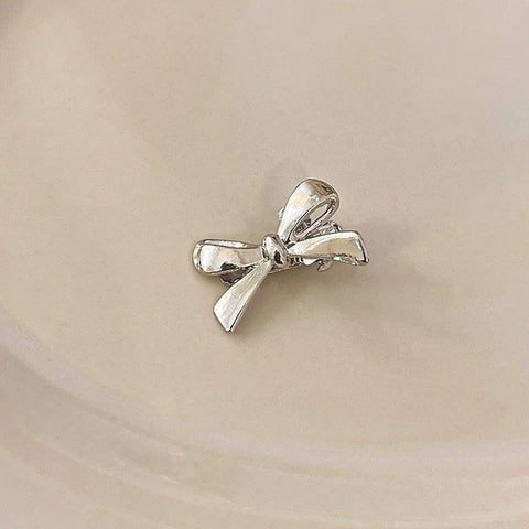 SAINT CHIC hair accesory Silver Mini Bow BOWS Metal Hair Pin & Tie