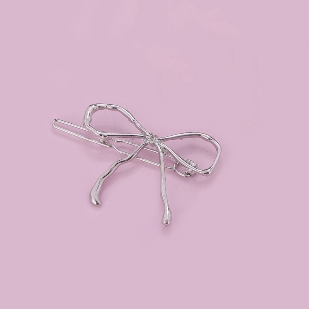 SAINT CHIC hair accesory Silver Wire Bow BOWS Metal Hair Pin & Tie