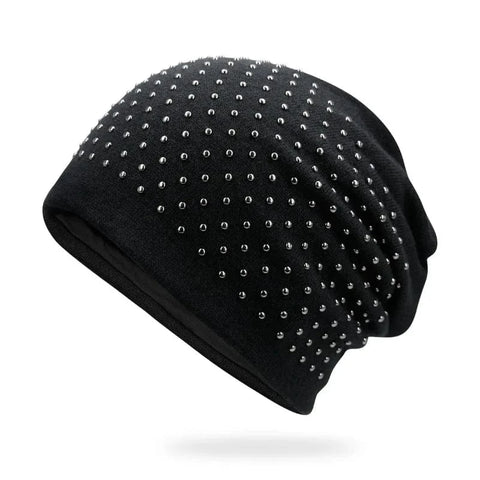 SAINT CHIC Hat Black Dots / One Size METAL Beanie Hat