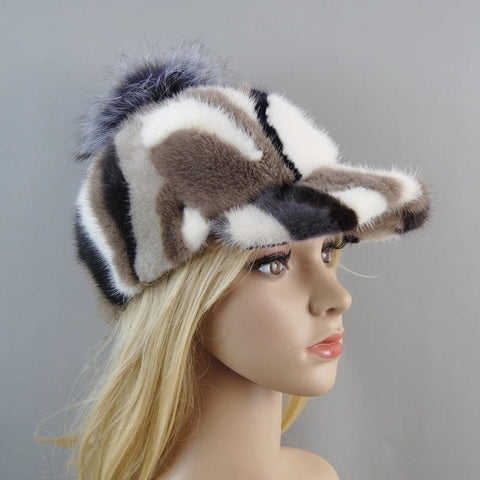 SAINT CHIC hat Brown MINKY Fur Cap