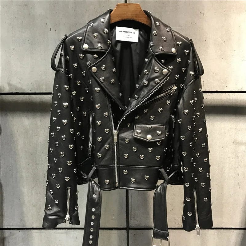 SAINT CHIC Jacket 34 HEARTS Biker Jacket