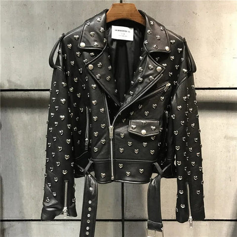 SAINT CHIC Jacket 34 HEARTS Biker Jacket