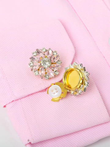 SAINT CHIC Jewelry Pink GLITX Button Covers