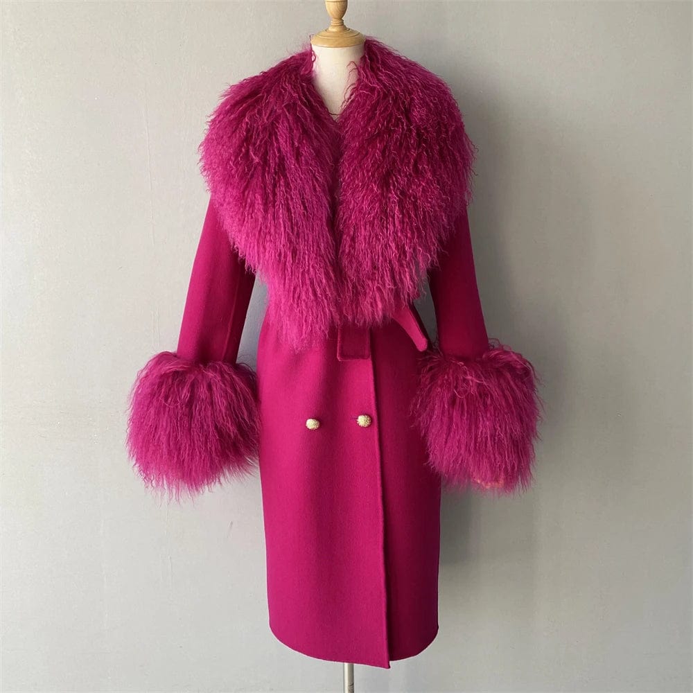 SAINT CHIC Outerwear Berry / 44 NORD Coat