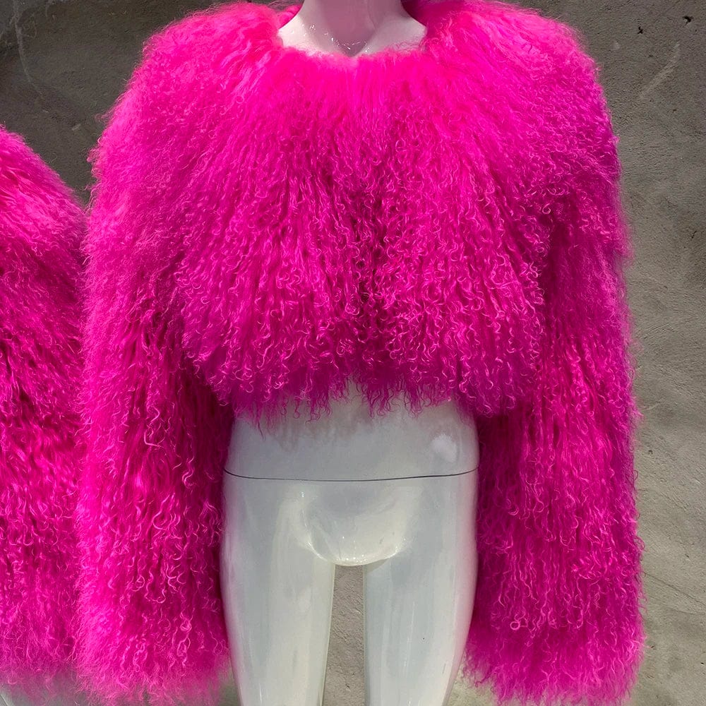 SAINT CHIC Outerwear Hot Pink / 34 CURLY Furry Jacket