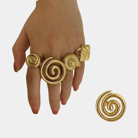 SAINT CHIC Rings 7 / Glossy Spiral SANDY Rings