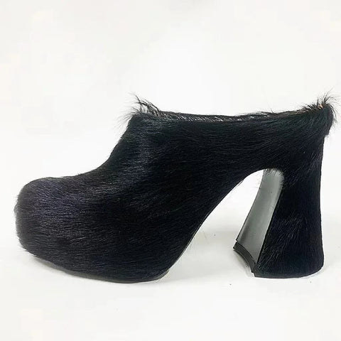 SAINT CHIC shoe Black / 8.5 HAIRE Mules