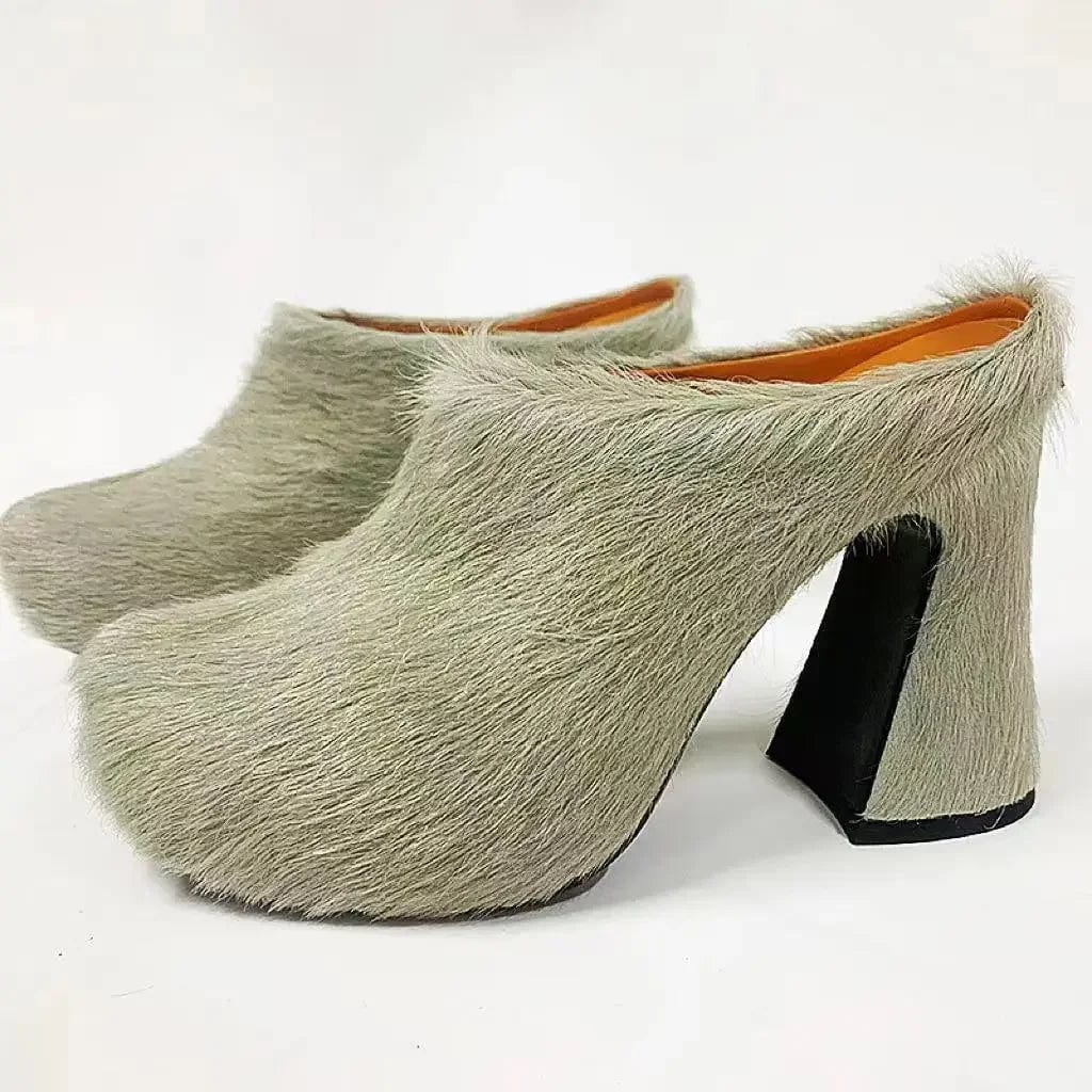 SAINT CHIC shoe Grey / 8.5 HAIRE Mules