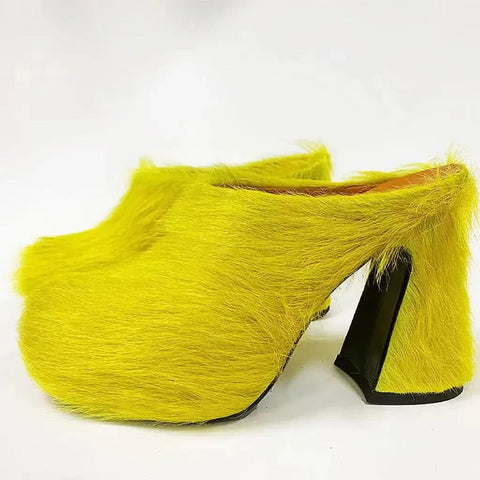 SAINT CHIC shoe Yellow / 8.5 HAIRE Mules