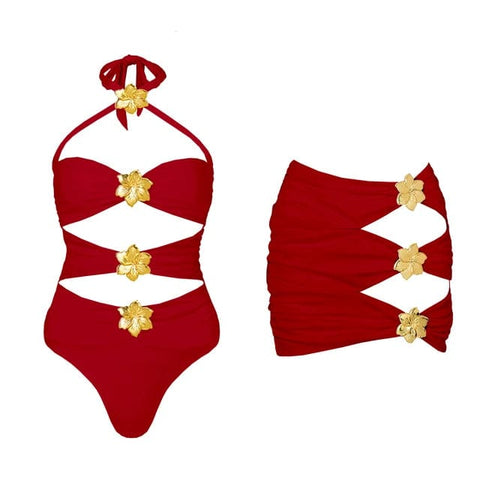 SAINT CHIC Swimsuit Red / S VEGAS Swimsuit Set