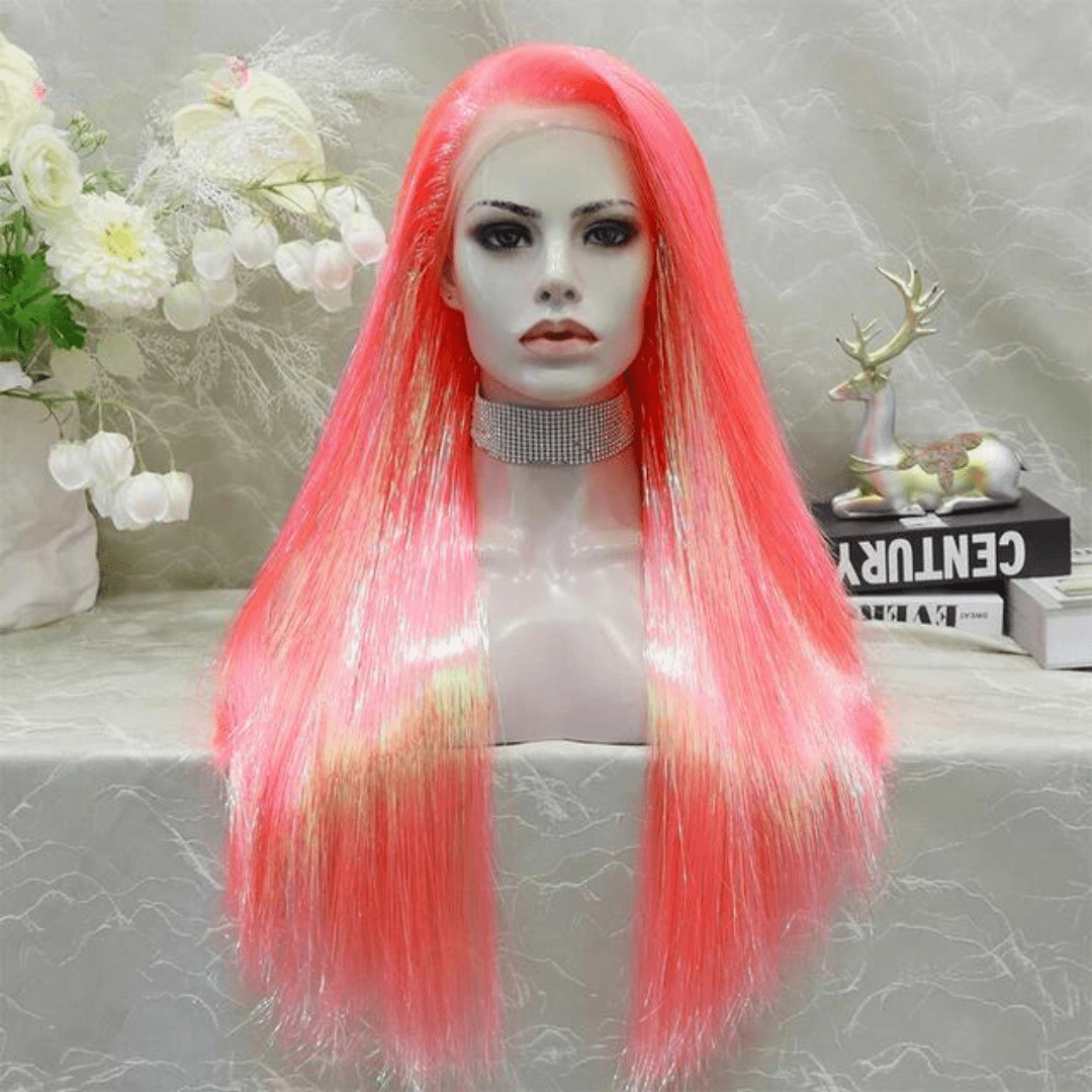 SAINT CHIC Wig Neon Pink SPARKLY Wig