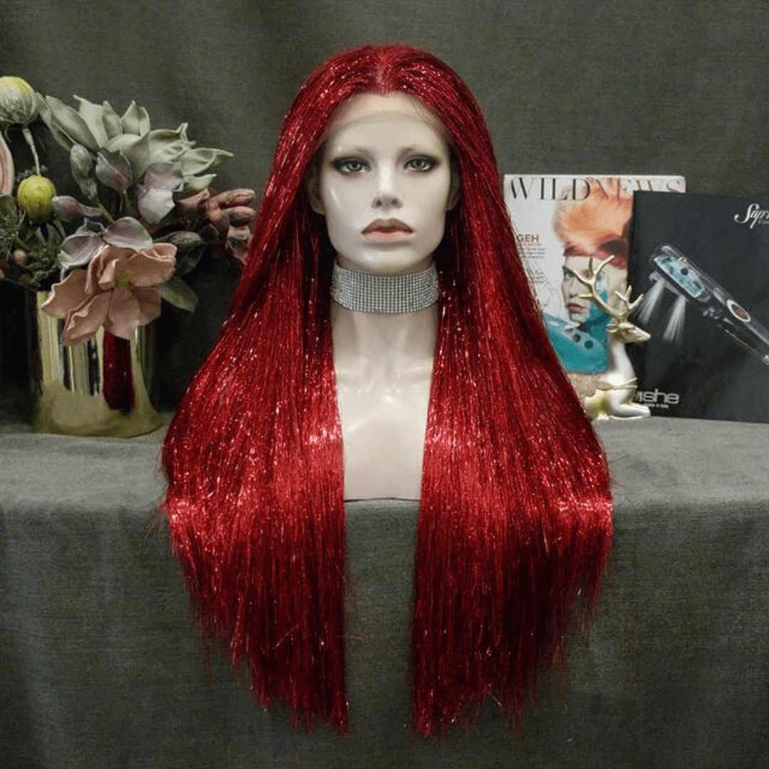 SAINT CHIC Wig Red SPARKLY Wig