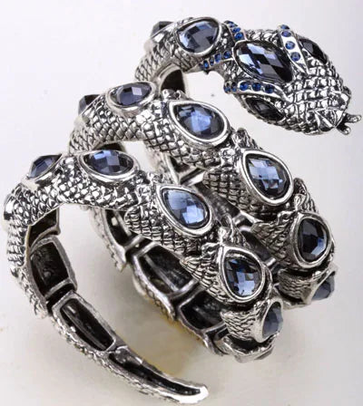 SERPENT Coil Crystal Arm Cuff-Bracelet-SAINT CHIC