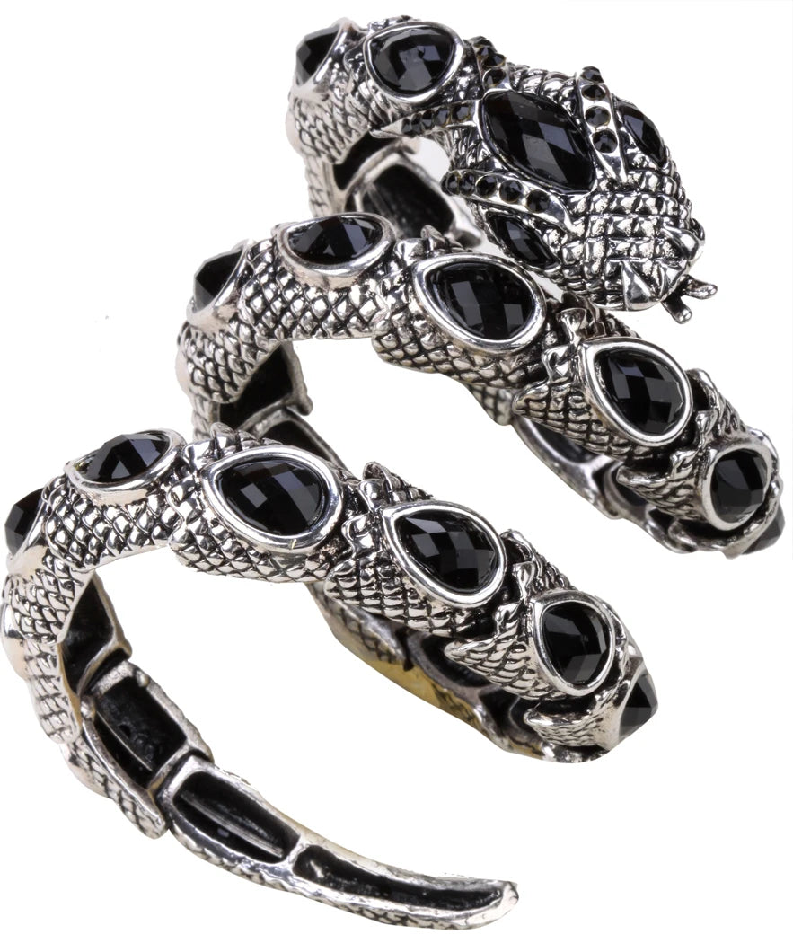 SERPENT Coil Crystal Arm Cuff-Bracelet-SAINT CHIC