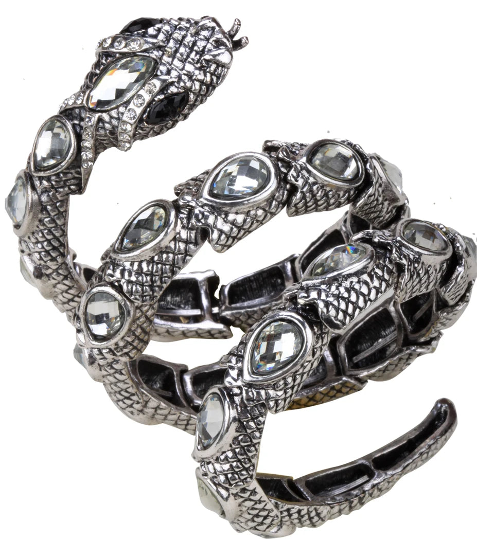 SERPENT Coil Crystal Arm Cuff-Bracelet-SAINT CHIC