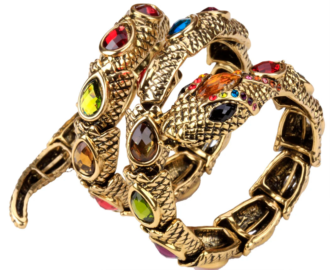 SERPENT Coil Crystal Arm Cuff-Bracelet-SAINT CHIC