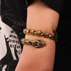 SERPENT Coil Crystal Arm Cuff-Bracelet-SAINT CHIC