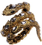 SERPENT Coil Crystal Arm Cuff-Bracelet-SAINT CHIC