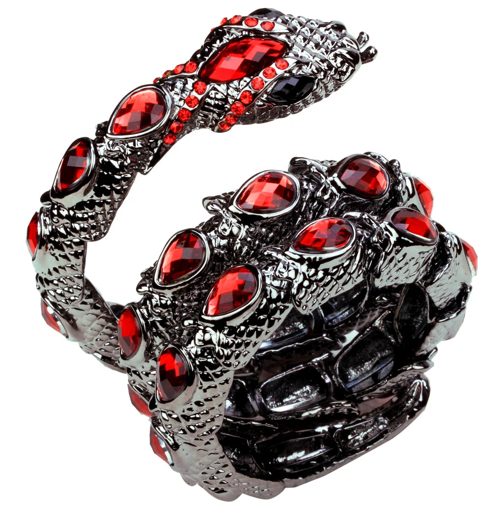SERPENT Coil Crystal Arm Cuff-Bracelet-SAINT CHIC