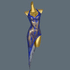 SHATTER Crystal Mesh Asymmetrical Dress-dress-SAINT CHIC