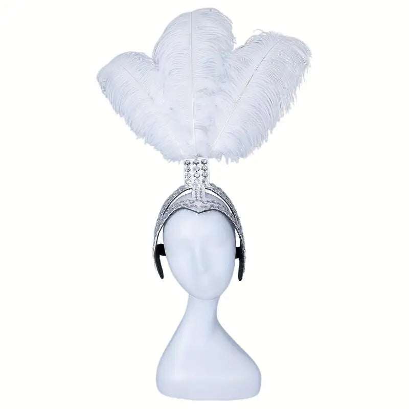 SHOWGIRL Ostrich Feather Headdress-Hair Accessory-SAINT CHIC Image principale du produit