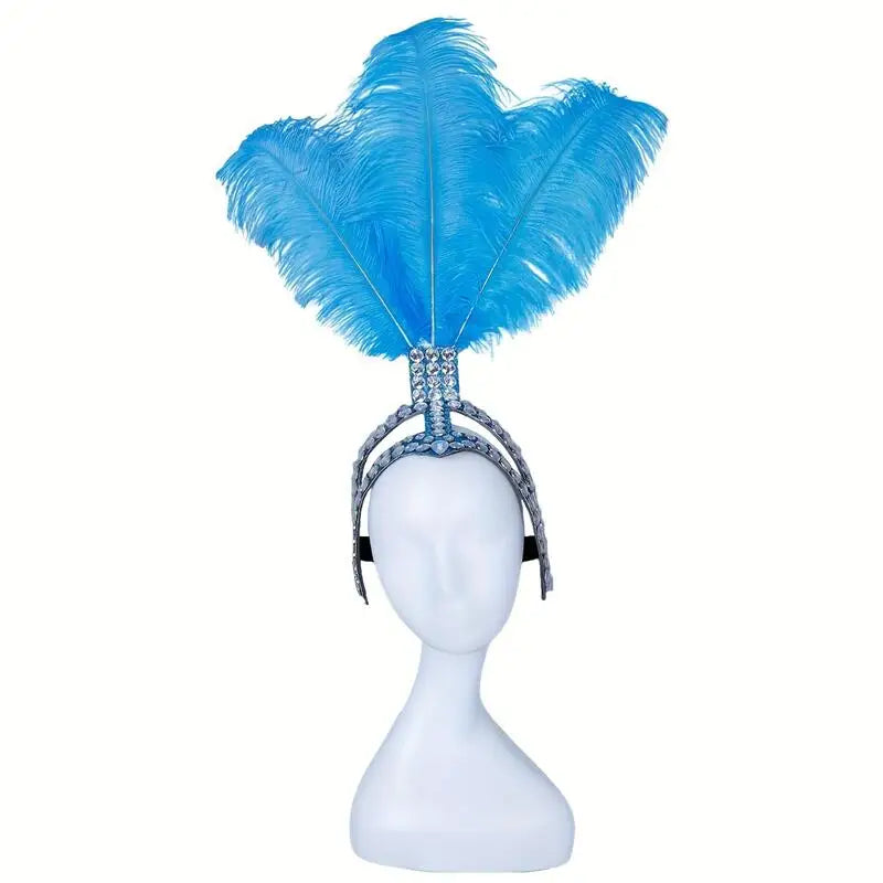 SHOWGIRL Ostrich Feather Headdress-Hair Accessory-SAINT CHIC