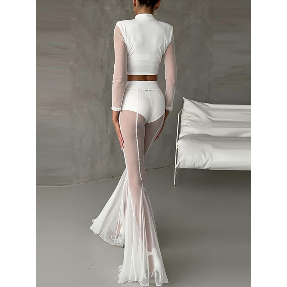 SIREN Sheer Flare Pants-pant-SAINT CHIC